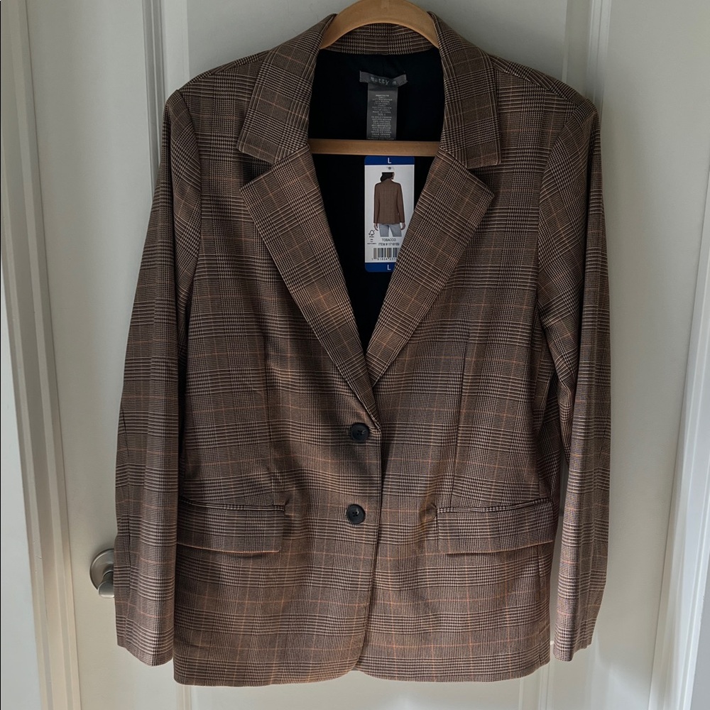 Matty M Checkered Brown Blazer